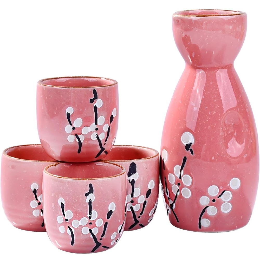 Pink Cherry Blossom Sake Set